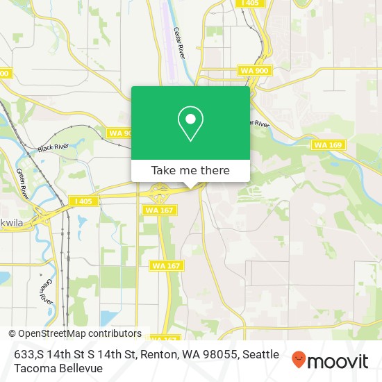 Mapa de 633,S 14th St S 14th St, Renton, WA 98055