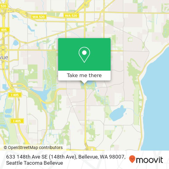 Mapa de 633 148th Ave SE (148th Ave), Bellevue, WA 98007