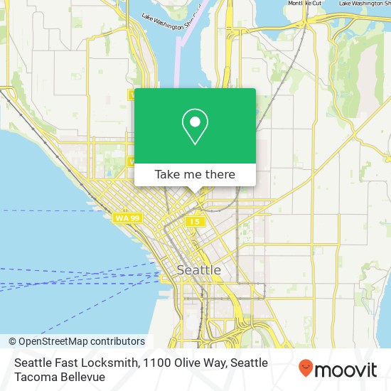 Mapa de Seattle Fast Locksmith, 1100 Olive Way
