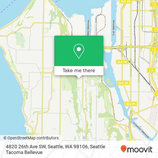 Mapa de 4820 26th Ave SW, Seattle, WA 98106