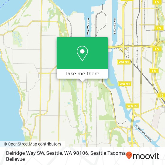 Mapa de Delridge Way SW, Seattle, WA 98106