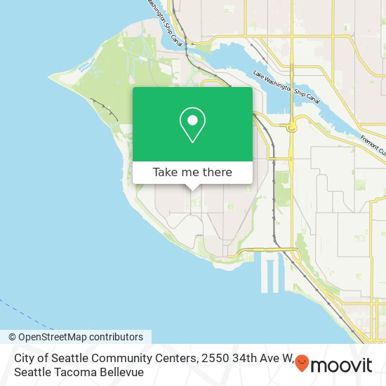 Mapa de City of Seattle Community Centers, 2550 34th Ave W