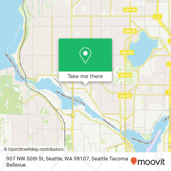 Mapa de 907 NW 50th St, Seattle, WA 98107