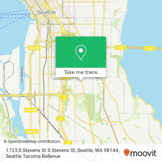 Mapa de 1723,S Stevens St S Stevens St, Seattle, WA 98144