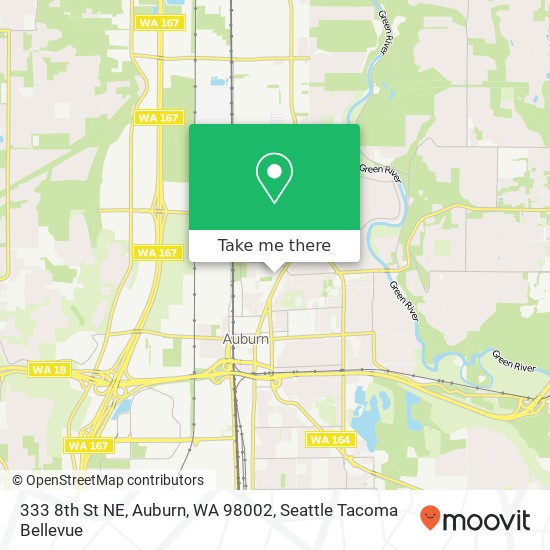 Mapa de 333 8th St NE, Auburn, WA 98002