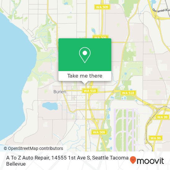 A To Z Auto Repair, 14555 1st Ave S map
