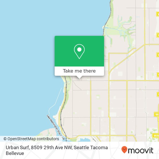 Mapa de Urban Surf, 8509 29th Ave NW