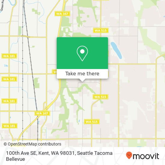 100th Ave SE, Kent, WA 98031 map