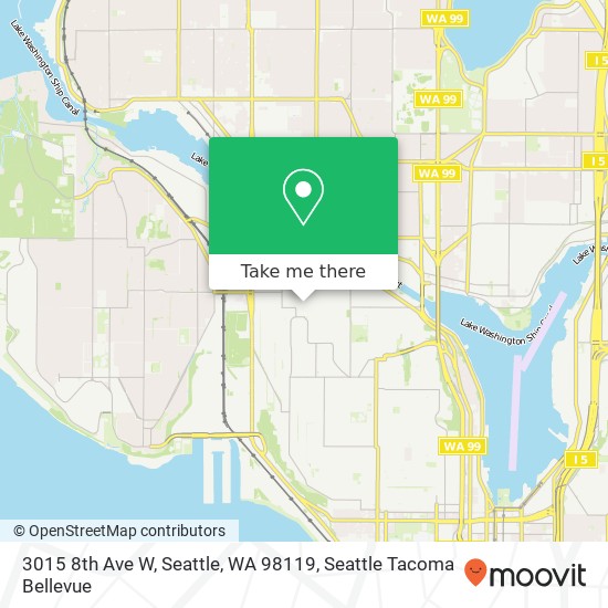 Mapa de 3015 8th Ave W, Seattle, WA 98119