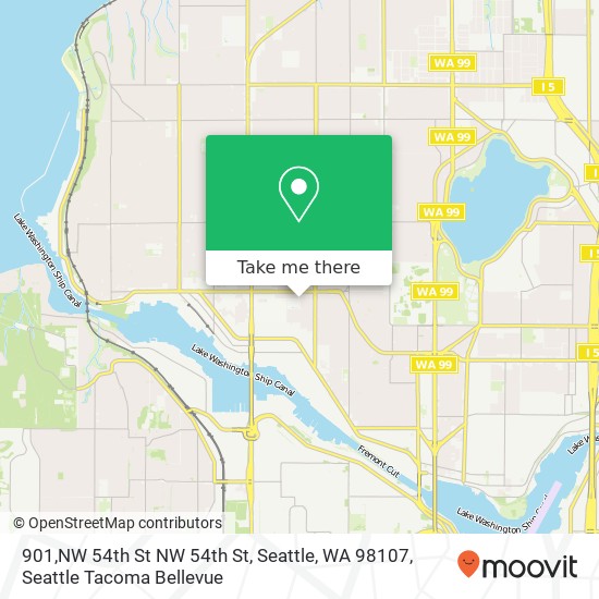 Mapa de 901,NW 54th St NW 54th St, Seattle, WA 98107