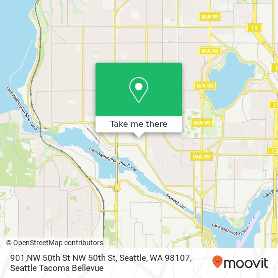 Mapa de 901,NW 50th St NW 50th St, Seattle, WA 98107