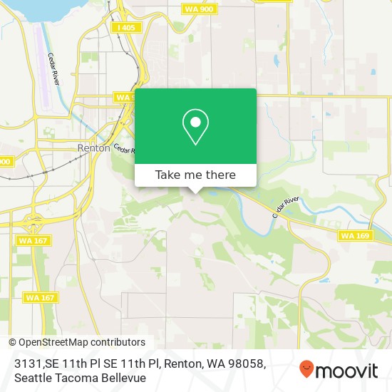 Mapa de 3131,SE 11th Pl SE 11th Pl, Renton, WA 98058