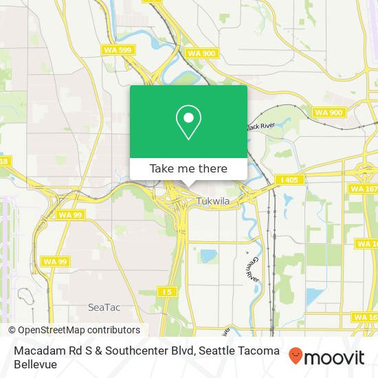 Macadam Rd S & Southcenter Blvd map