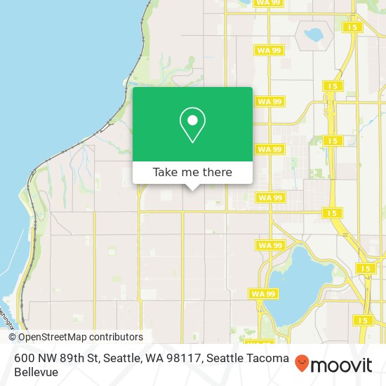 Mapa de 600 NW 89th St, Seattle, WA 98117