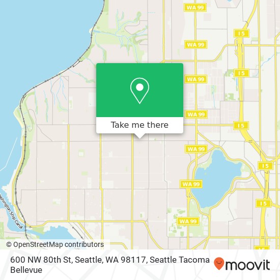 Mapa de 600 NW 80th St, Seattle, WA 98117