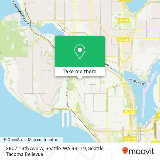 Mapa de 2807 13th Ave W, Seattle, WA 98119