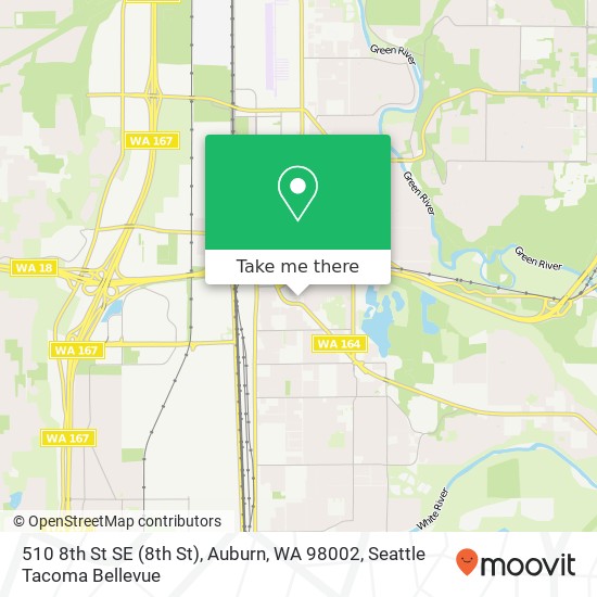 Mapa de 510 8th St SE (8th St), Auburn, WA 98002