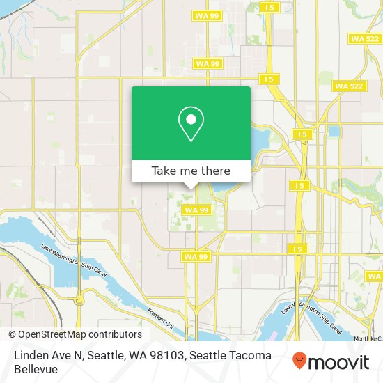 Mapa de Linden Ave N, Seattle, WA 98103