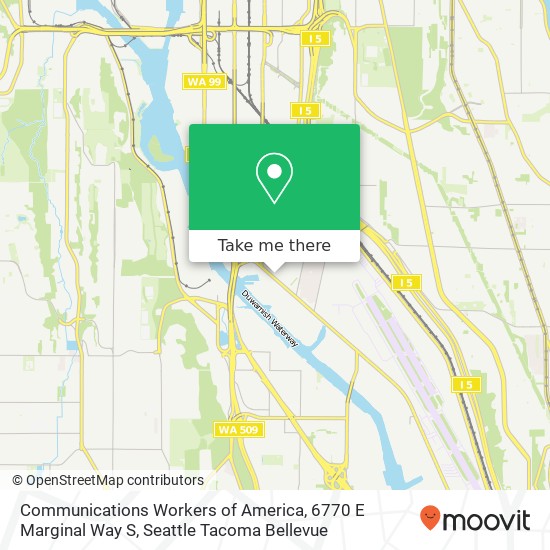Mapa de Communications Workers of America, 6770 E Marginal Way S