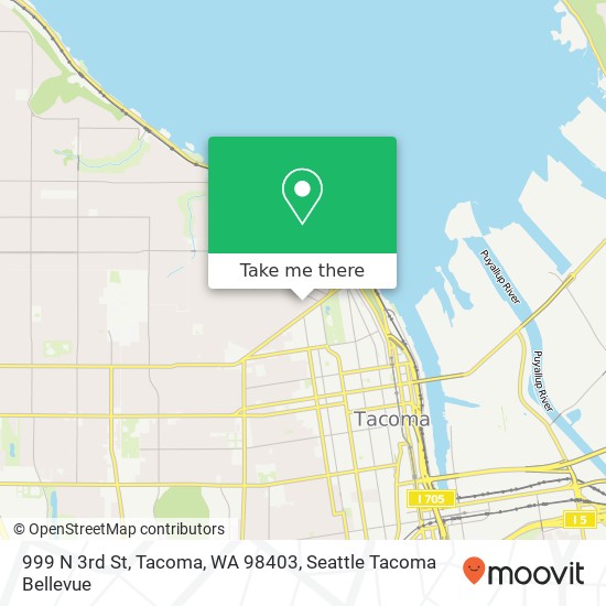 Mapa de 999 N 3rd St, Tacoma, WA 98403