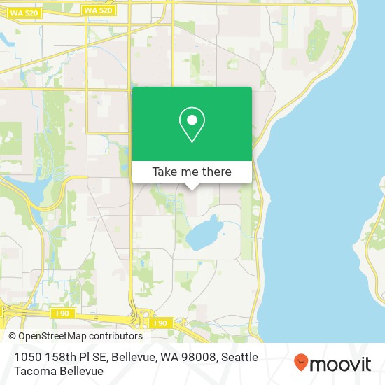 Mapa de 1050 158th Pl SE, Bellevue, WA 98008