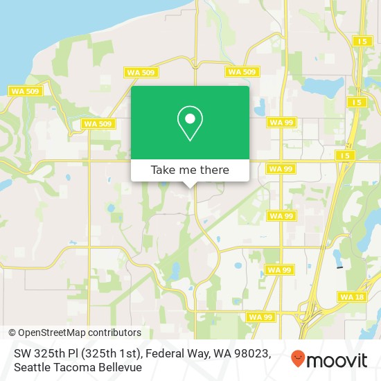 Mapa de SW 325th Pl (325th 1st), Federal Way, WA 98023