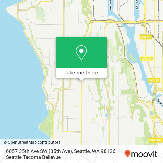 Mapa de 6057 35th Ave SW (35th Ave), Seattle, WA 98126