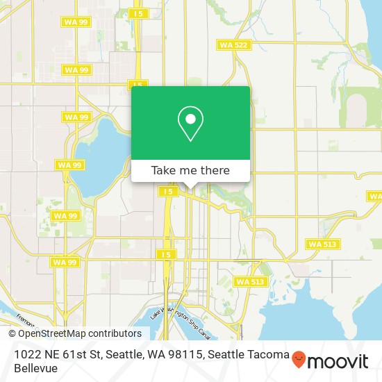 Mapa de 1022 NE 61st St, Seattle, WA 98115