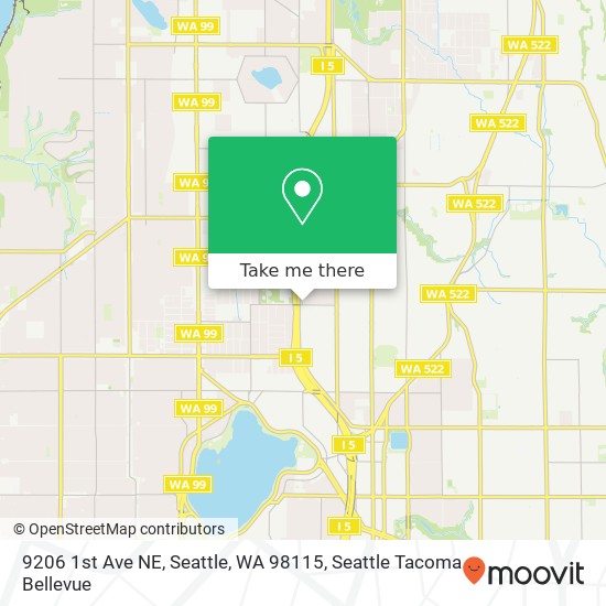 Mapa de 9206 1st Ave NE, Seattle, WA 98115