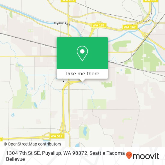 Mapa de 1304 7th St SE, Puyallup, WA 98372