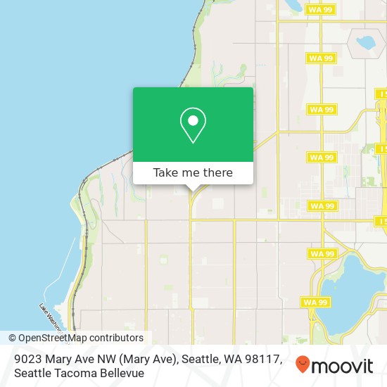 Mapa de 9023 Mary Ave NW (Mary Ave), Seattle, WA 98117