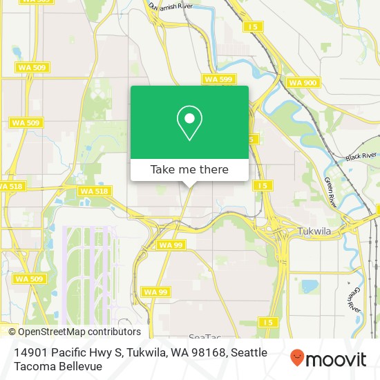 Mapa de 14901 Pacific Hwy S, Tukwila, WA 98168