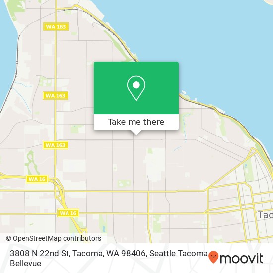 Mapa de 3808 N 22nd St, Tacoma, WA 98406