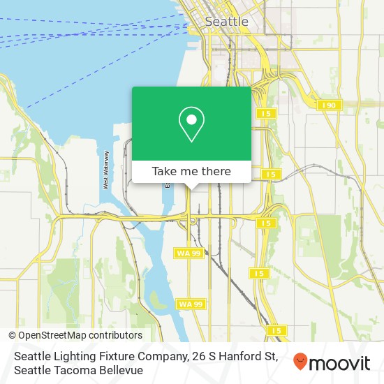 Mapa de Seattle Lighting Fixture Company, 26 S Hanford St