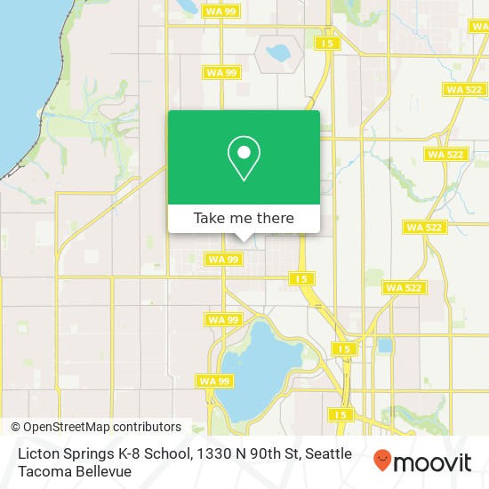 Mapa de Licton Springs K-8 School, 1330 N 90th St