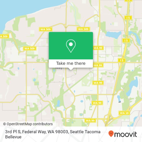 Mapa de 3rd Pl S, Federal Way, WA 98003