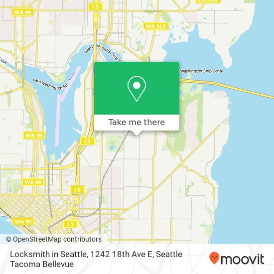 Locksmith in Seattle, 1242 18th Ave E map