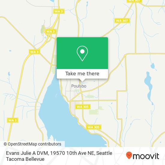 Mapa de Evans Julie A DVM, 19570 10th Ave NE