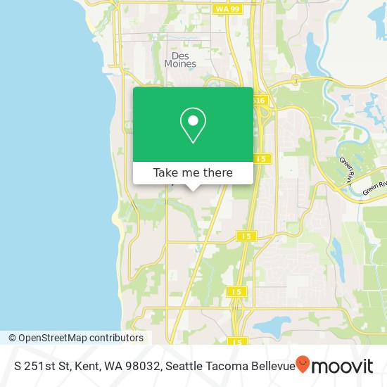 Mapa de S 251st St, Kent, WA 98032