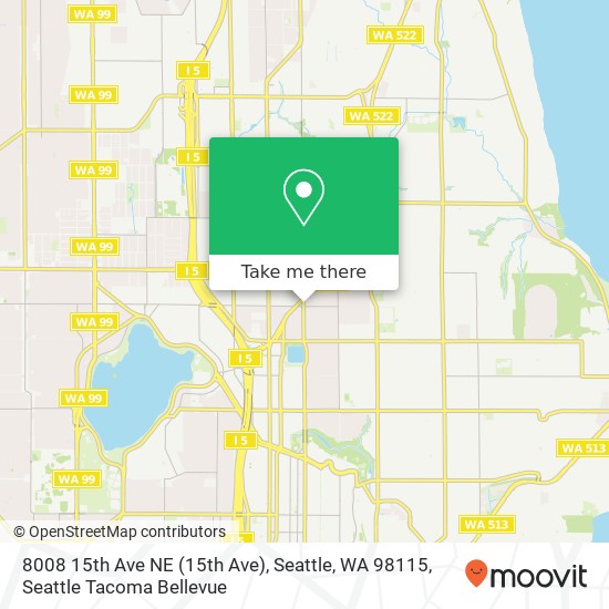 Mapa de 8008 15th Ave NE (15th Ave), Seattle, WA 98115