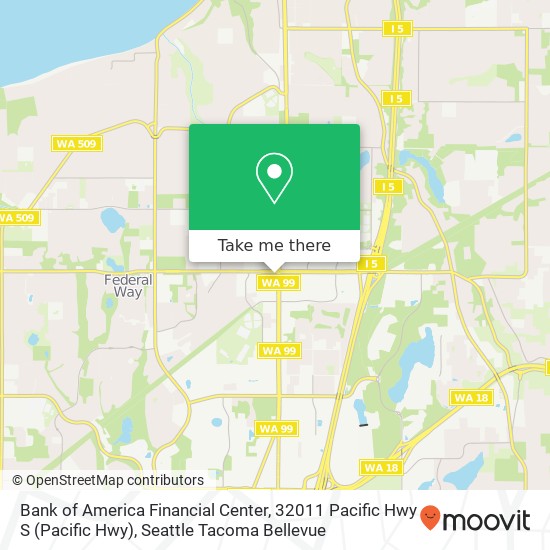 Mapa de Bank of America Financial Center, 32011 Pacific Hwy S