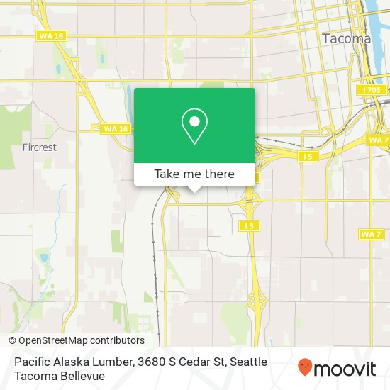 Mapa de Pacific Alaska Lumber, 3680 S Cedar St