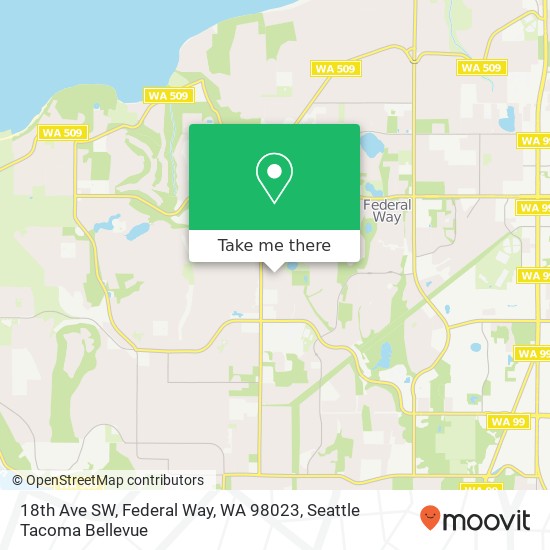 Mapa de 18th Ave SW, Federal Way, WA 98023