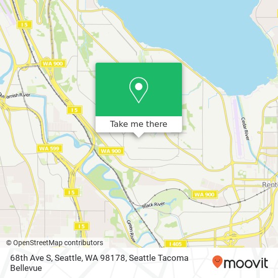 Mapa de 68th Ave S, Seattle, WA 98178