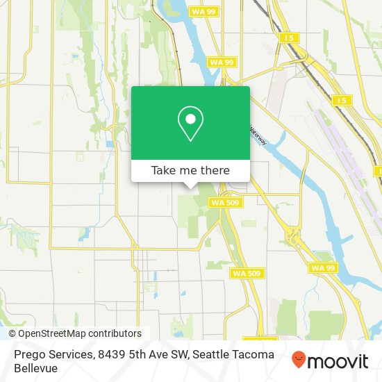 Mapa de Prego Services, 8439 5th Ave SW