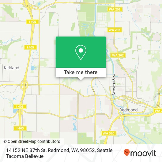 Mapa de 14152 NE 87th St, Redmond, WA 98052