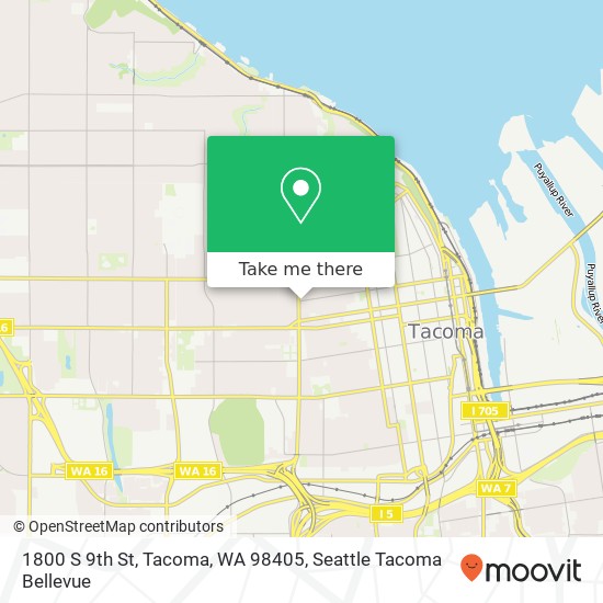 Mapa de 1800 S 9th St, Tacoma, WA 98405