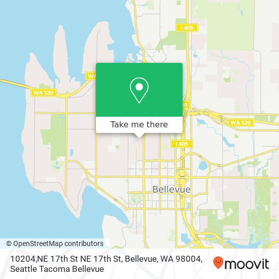 Mapa de 10204,NE 17th St NE 17th St, Bellevue, WA 98004