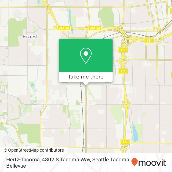 Mapa de Hertz-Tacoma, 4802 S Tacoma Way