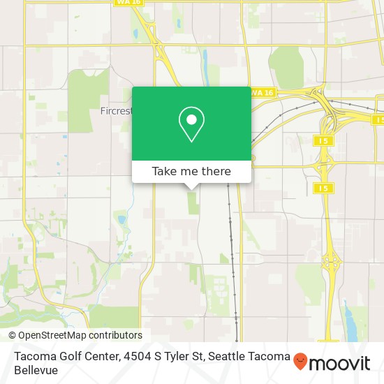 Mapa de Tacoma Golf Center, 4504 S Tyler St